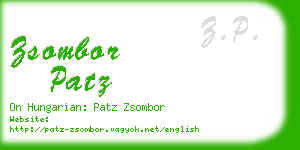 zsombor patz business card